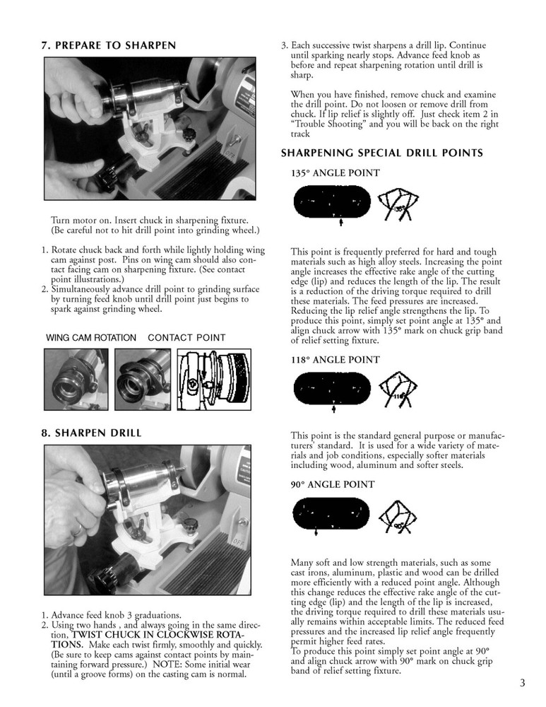 3 4 5 Precision Drill Sharpener Operator Instruct & Parts Manual Fits Darex M3 M