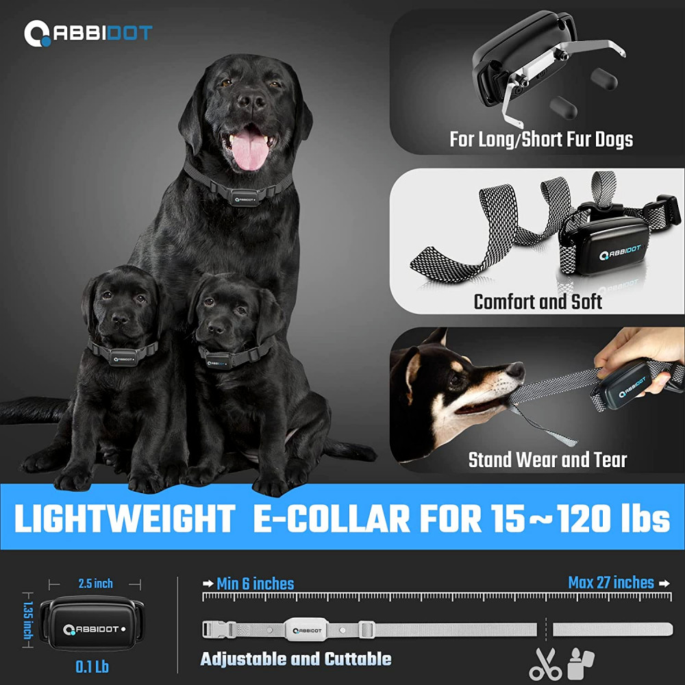 ABBIDOT Dog Training Collar - Shock with Remote for Medium Large Black