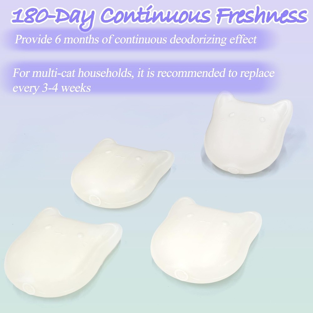 4 Pack Deodorizer for Cumrige Self Cleaning Litter Box, Odor Eliminator Compa...