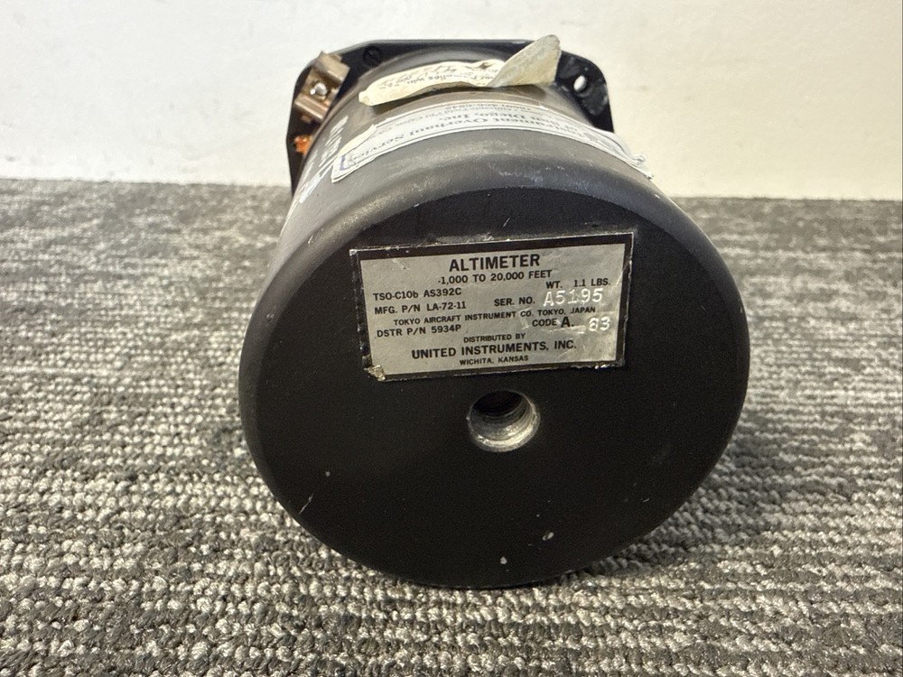 United Instruments, Inc. Altimeter Indicator P/N: 5934P