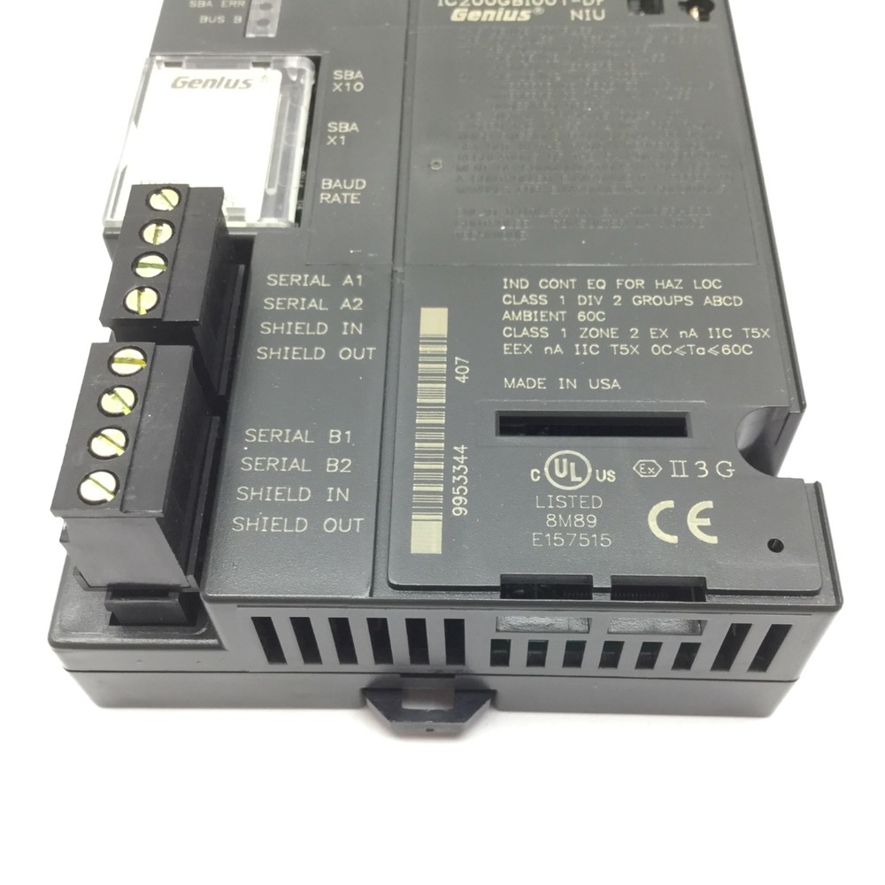 GE Fanuc IC200GBI001-DF VersaMax PLC Genius Network Interface Unit Module