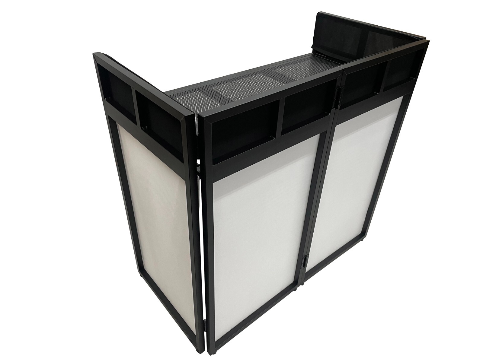 Large 46" Wide DJ Event Facade White/Black Scrim Booth+ Upper/Lower Color Mixing