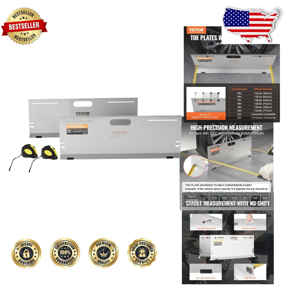 Pro Stainless Steel Toe Alignment Tool Kit 2-Pack Precision Hub Measurement