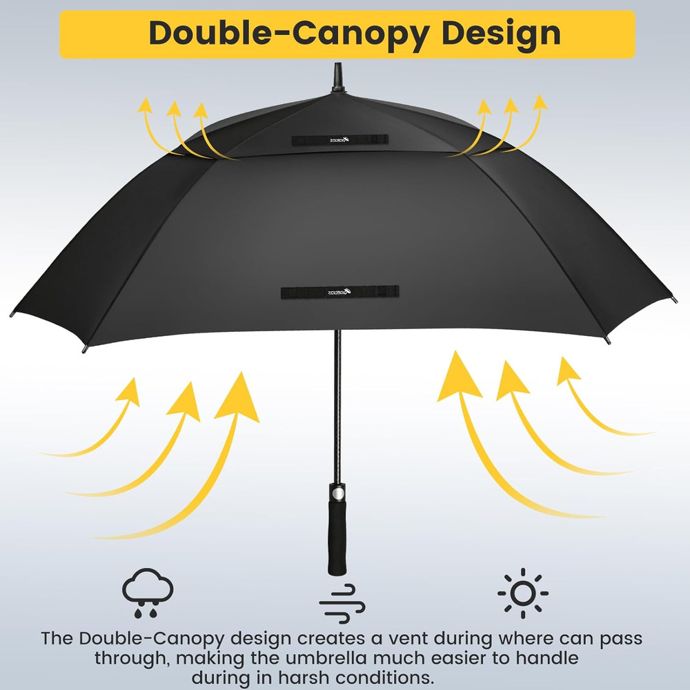 62/68 Inch Golf Umbrella Extra Large Oversized Umbrella Windproof Automatic Open