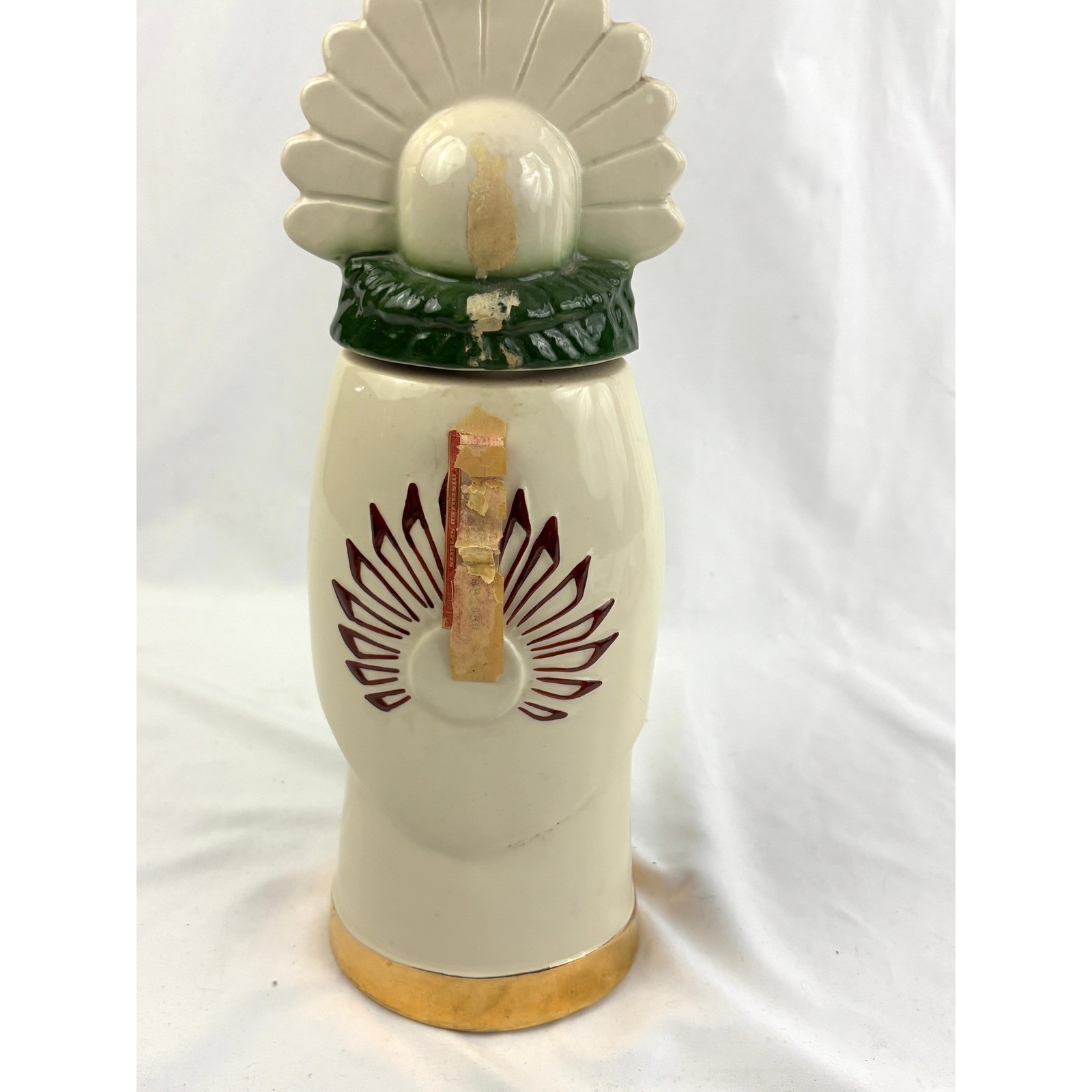 Vintage Ezra Brooks Kachina Decanter Native American Figure 13.5" Empty 1970s