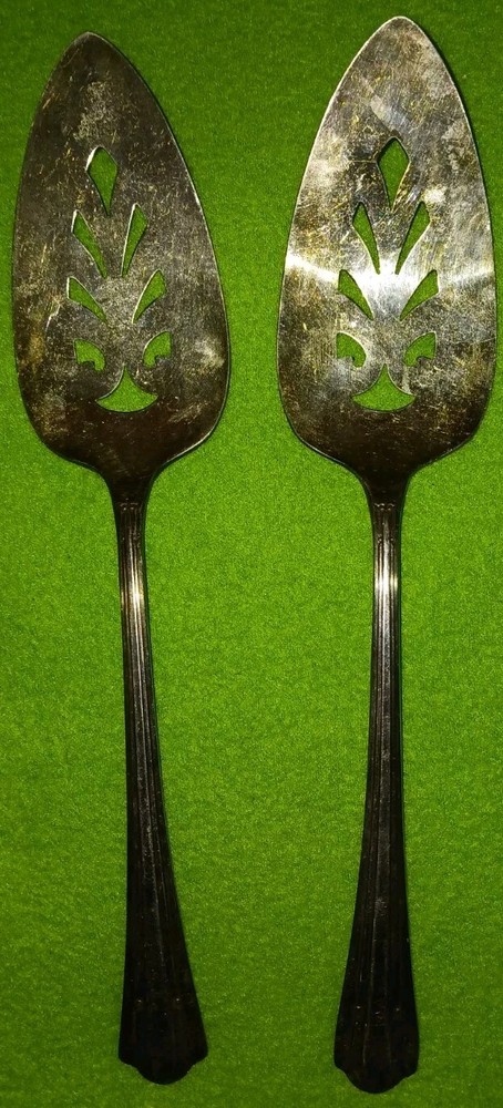 American Silver Co Wedding Cake Pie Server Silver Plated 9.5” Set Of 2