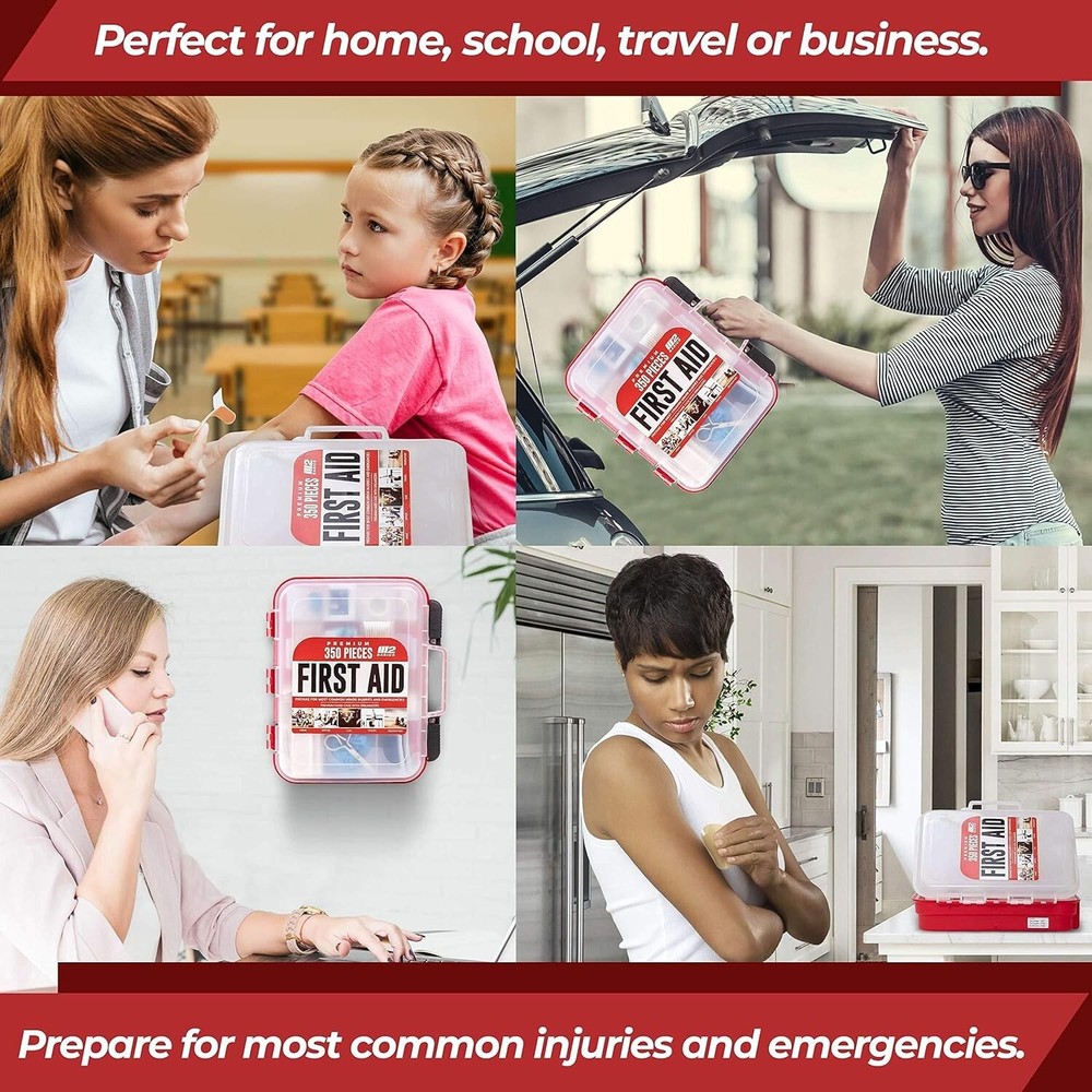 350 Piece Professional First Aid Kit | Wall Mountable, Durable & Comprehensive