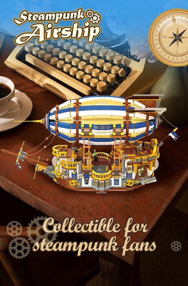 Steampunk airship Building Block Set