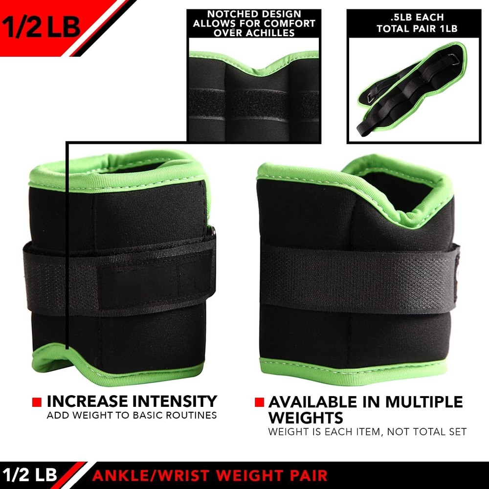 Adjustable Ankle Weights - Ankle Weight Pair 10 Weight and Bundle Options - 0...