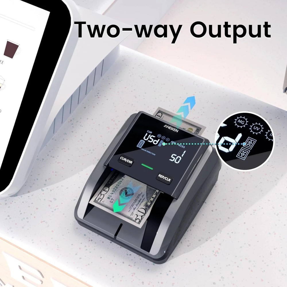 Aneken AL-139 Counterfeit Detector Total Value & Add Function 4-Way Orientation