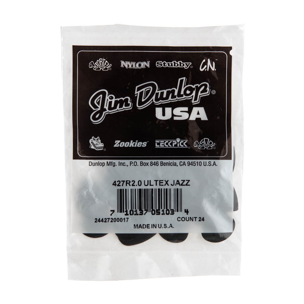 Dunlop 427R2.0 Ultex® Jazz III Guitar Picks -- 24 Picks