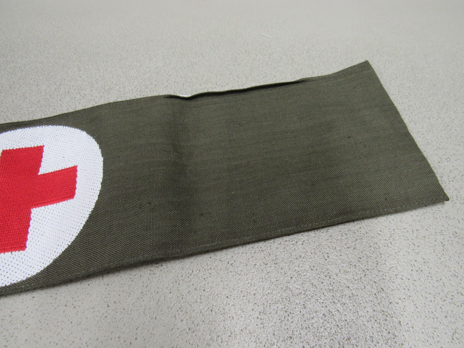 West German Red Cross Armband Cloth OD White Reversible Medic 1960s NOS