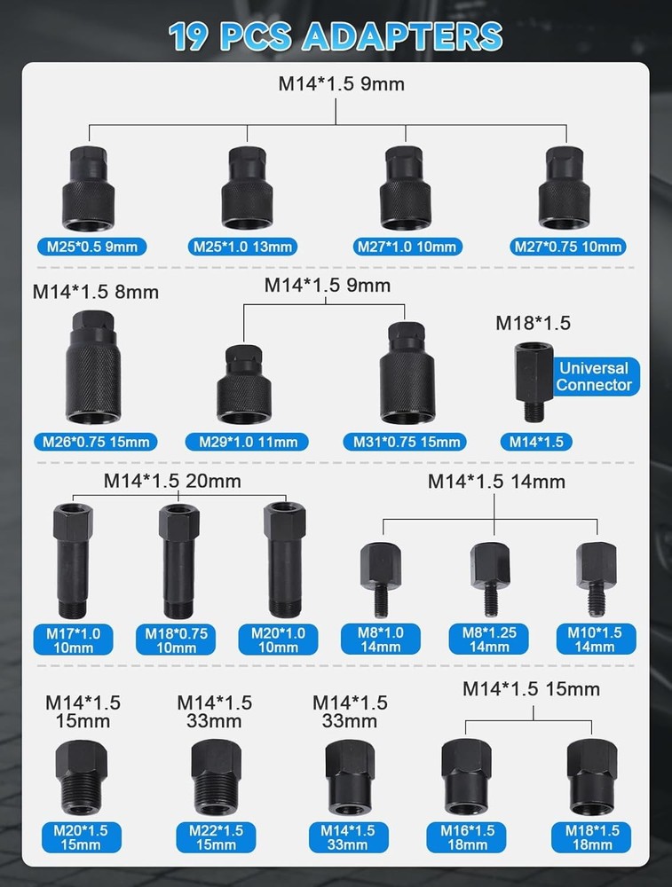 27PCS Pneumatic Injector Puller Diesel Engine Air Vibration Injector Extractor