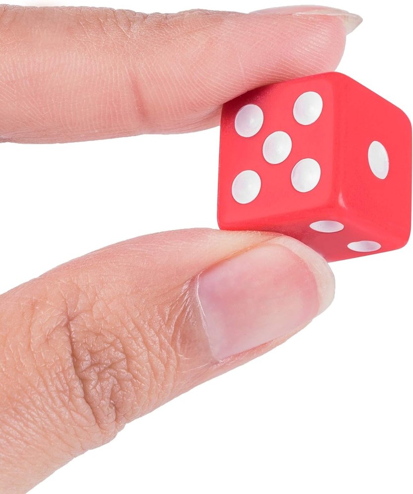 Standard 16mm Multicolor Dice - 18 Count for Games, Parties, and Learning