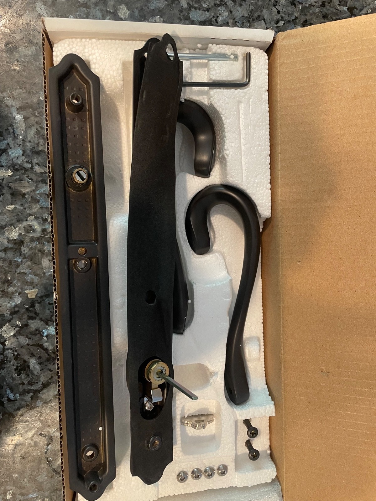 Ashland Hardware W5208-KB17 Keyed Trim Set Rubbed Bronze Sliding DoorHandles NEW