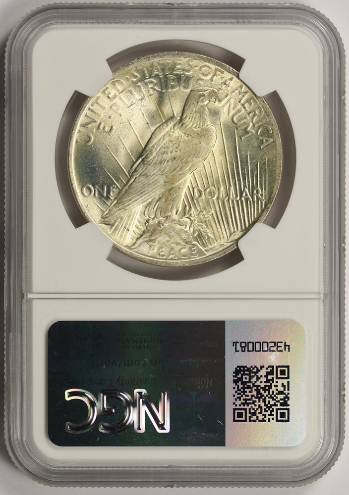 1923 Peace Dollar Silver $1 MS 66 NGC