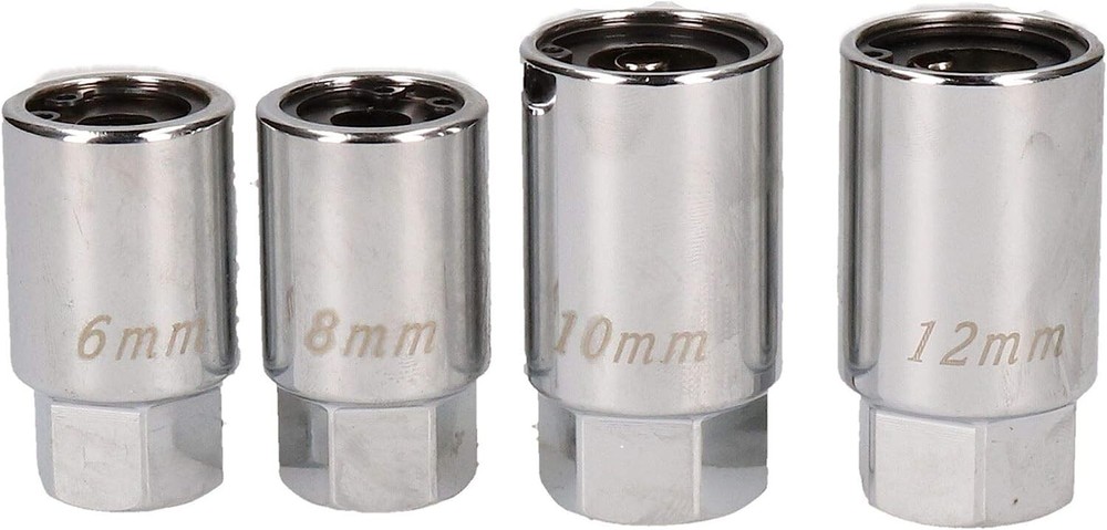 4pc Socket Stud Screw Extractor Remover Installer 6, 8,10,12mm w/Roller Bearing