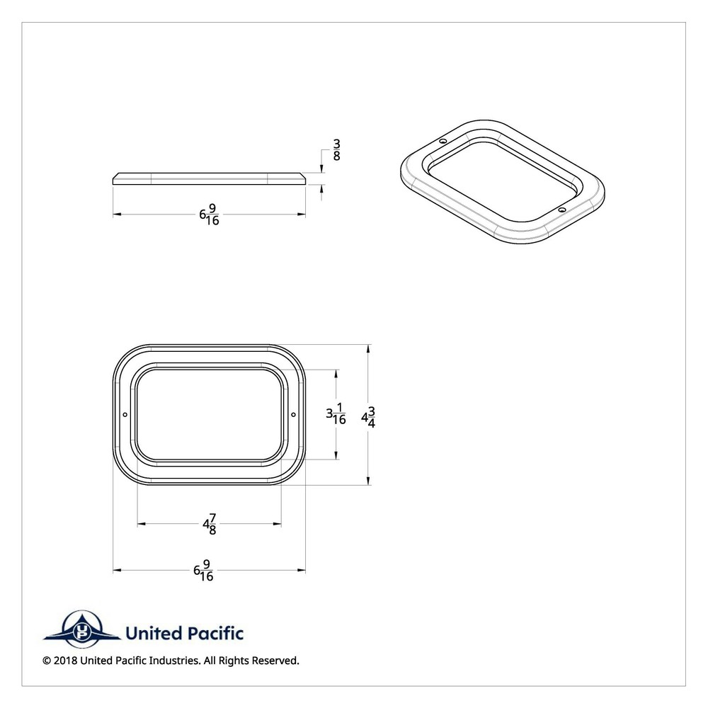 Rectangular Light Plastic Bezels w/o Visor for Grommet Mounted Lights - Set of 2