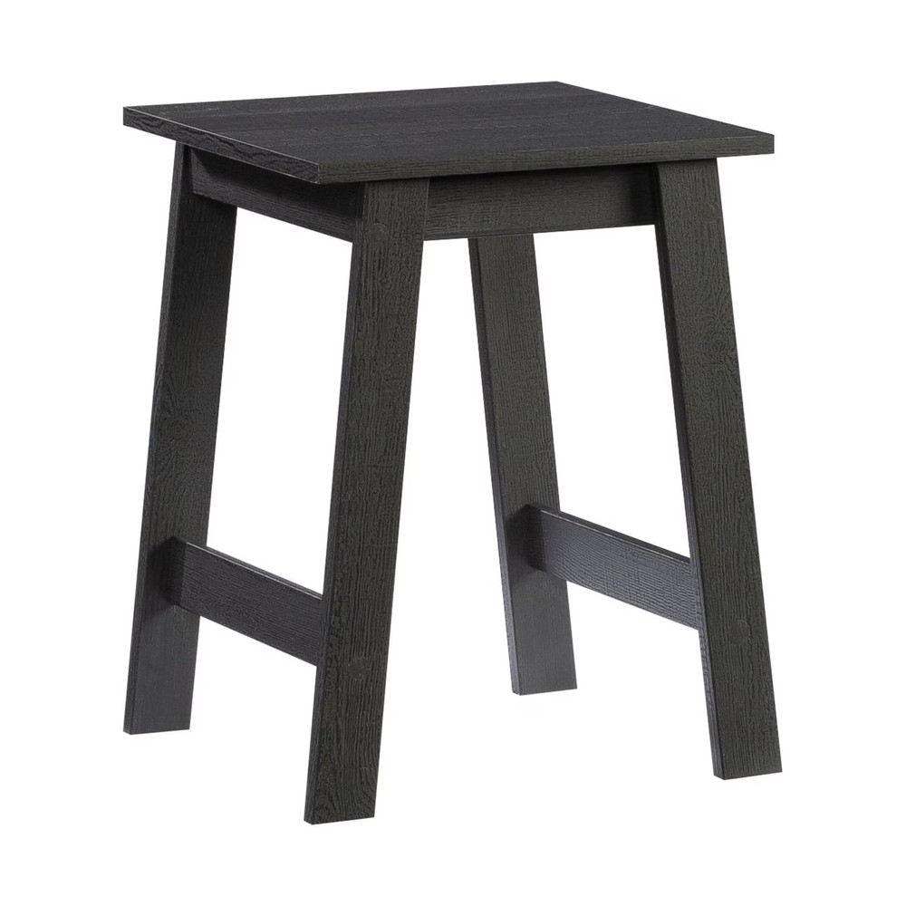 Small Square Wood Side Table, Black Finish