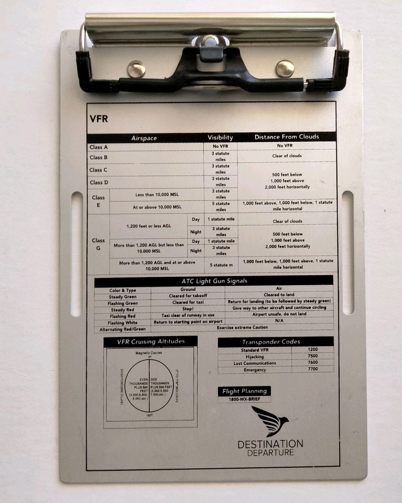 CYA E6B Metal Flight Computer BUNDLE VFR Kneeboard Clipboard Lot
