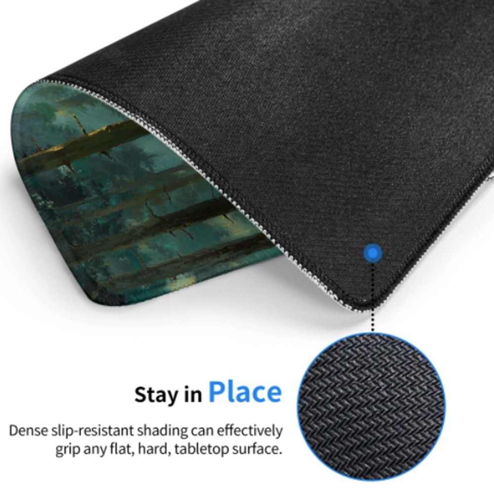 Voltique Mouse Pad Small Desk Mat, Forest Computer Mousepad with Stitched Edg...