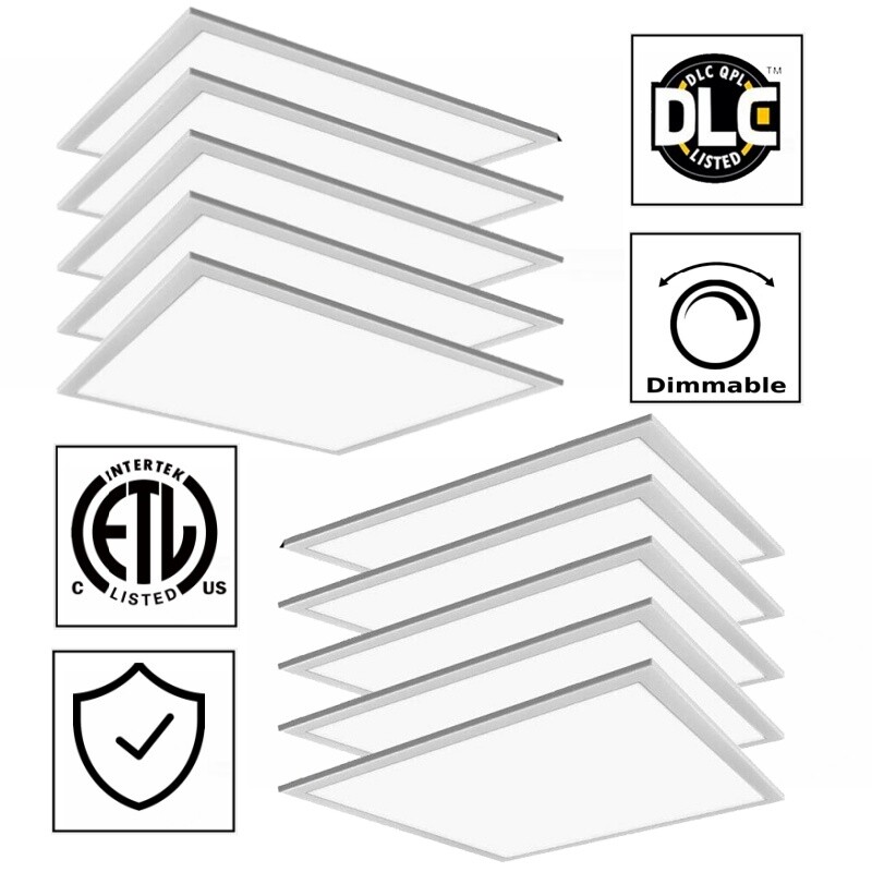 10 Pack 2x2Ft LED Panel Light Drop Ceiling Flat Panel Recessed Troffer Fixtures
