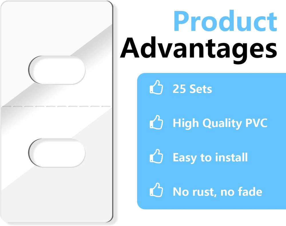 25 Sets Clear Vertical Blind Repair Tabs Replacement - Vertical Blinds Tabs/Blin