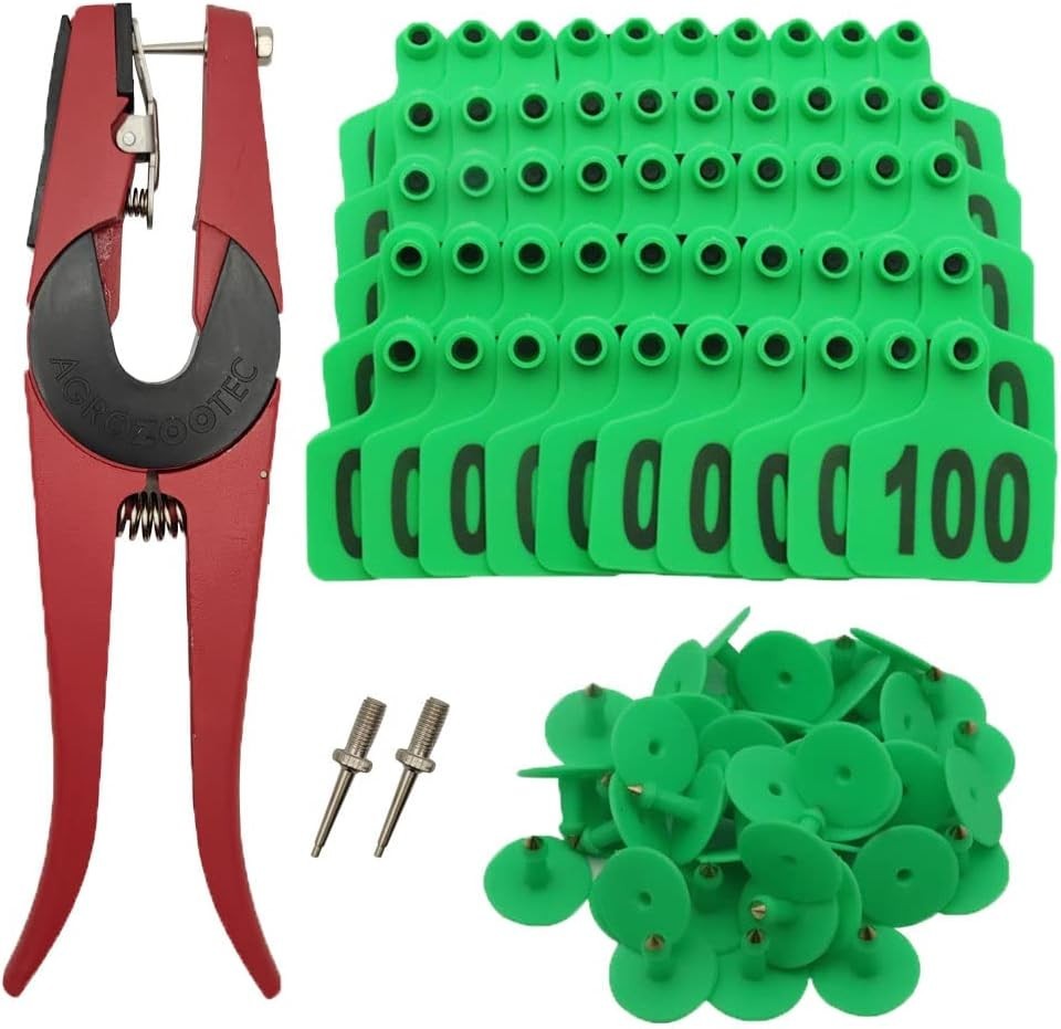 Plastic Livestock Tags for Cows - 001-100 Numbered