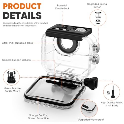 Waterproof Case&Floating Hand Grip Compatible with Insta360 GO 3, Protective