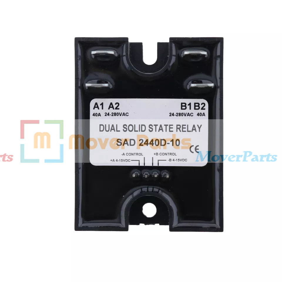 D2440D-10 Dual Solid State Relay SSR 4-15VDC Input 24-280VAC 40A Random Turn On