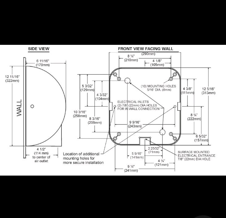 XLERATOR XL-WV (208V-277V) Excel Dryer High-Speed Commercial XL-WV