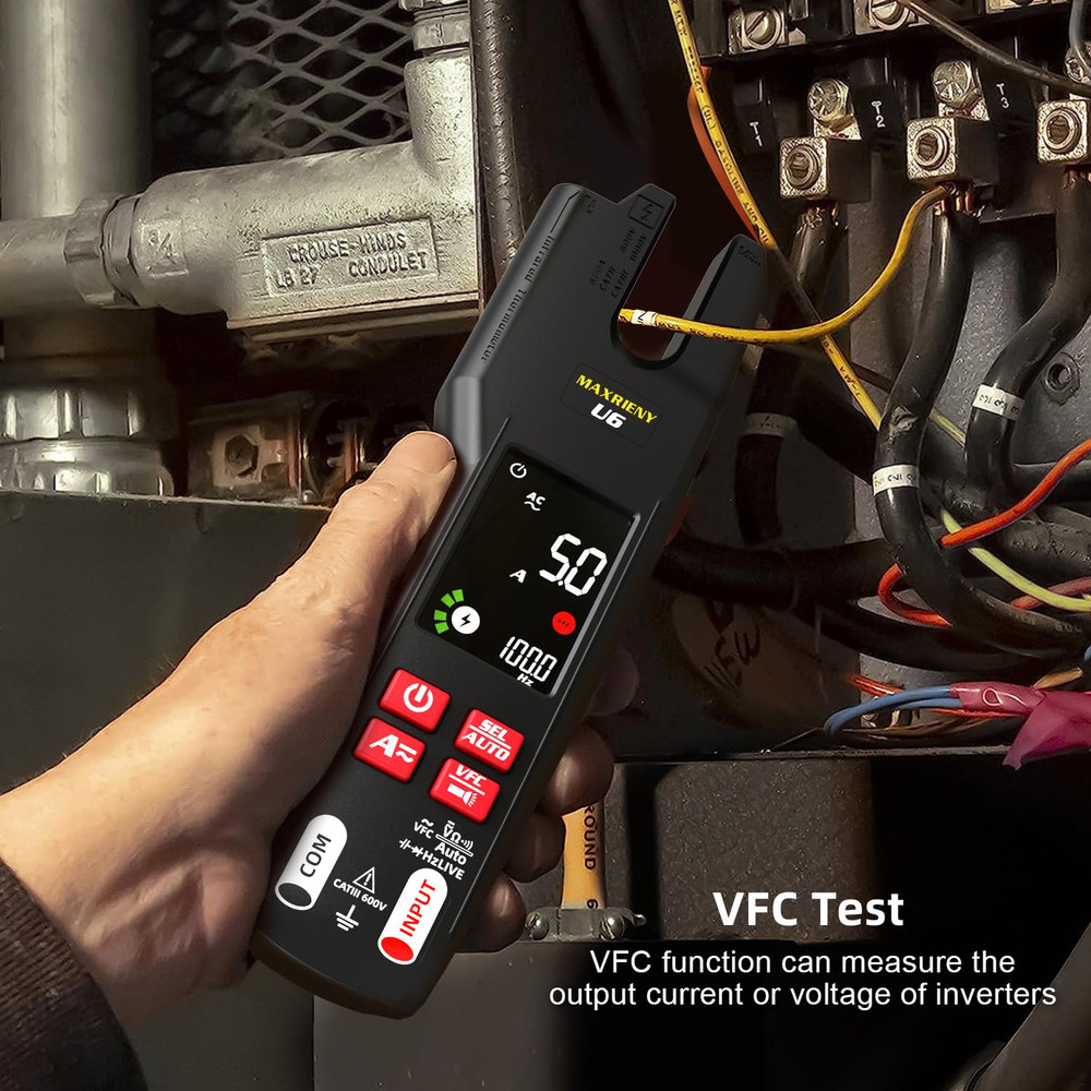 Open Jaw Clamp Meter 600A DC AC Current Smart Digital Electrical Multimeter Test