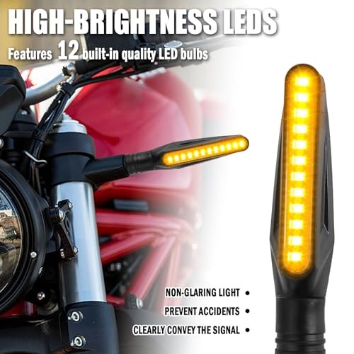 4PCS Motorcycle Turn Signals LED,2026 New Dynamic Sequential Flowing