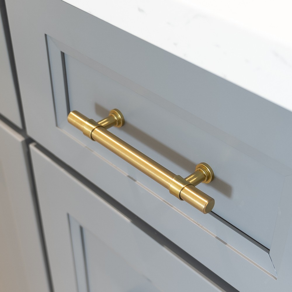 Brushed Gold Modern Cabinet Handles Pulls Knobs Kitchen Hardware Drawer Pull