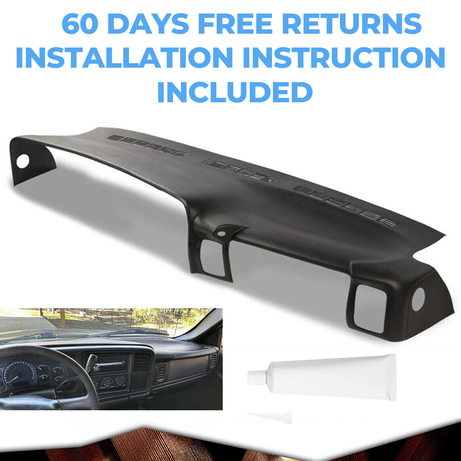 Fit for Silverado Sierra 1999-2006 Molded Dash Cap Board Cover Dashboard Overlay