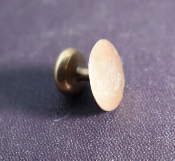 10 Kt Rose Gold Turquoise Antique Stud Button