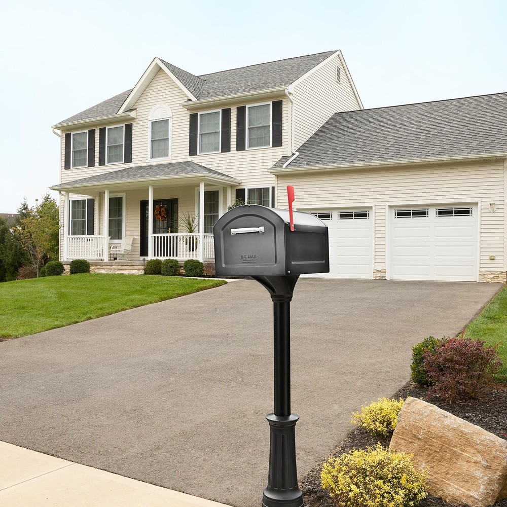Architectural Mailboxes 950020P-10 Centennial Post Mount Extra Large, Pewter