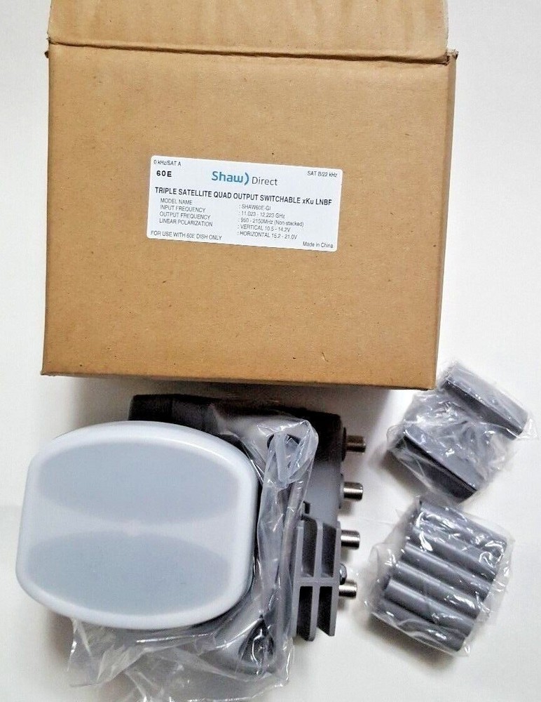 Shaw Direct Triple Satellite xKu LNBF – Quad Output Switchable LNB for 60E Dish