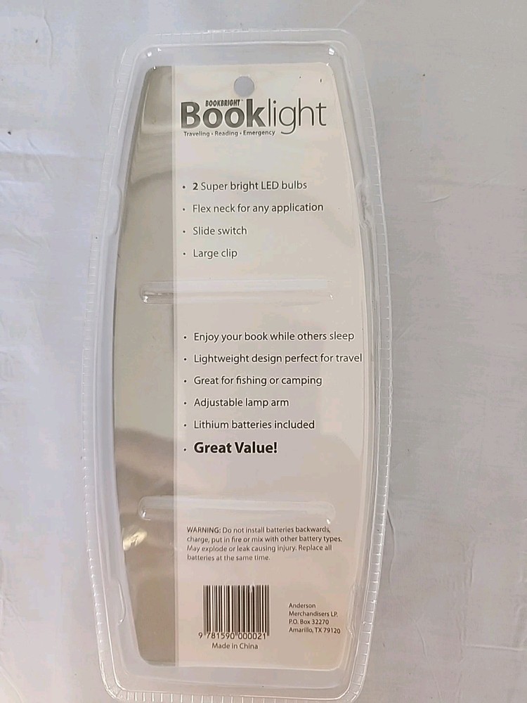 Bookbright Book Light Clip On New Old Stock