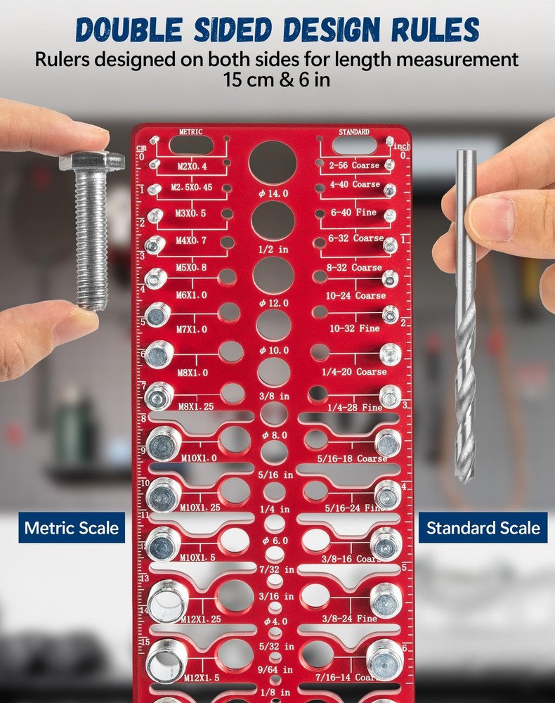 57 Nut and Bolt Thread Checker - Standard Metric Silver