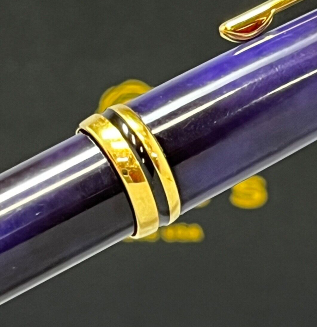 VTG Cross Radiance Blue/Black Swirl & 22K Gold Trim Ballpoint Pen + Premium Box