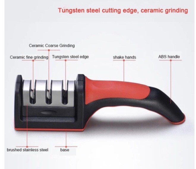 Zenana Multi Functional Knife Sharpener Red/Black
