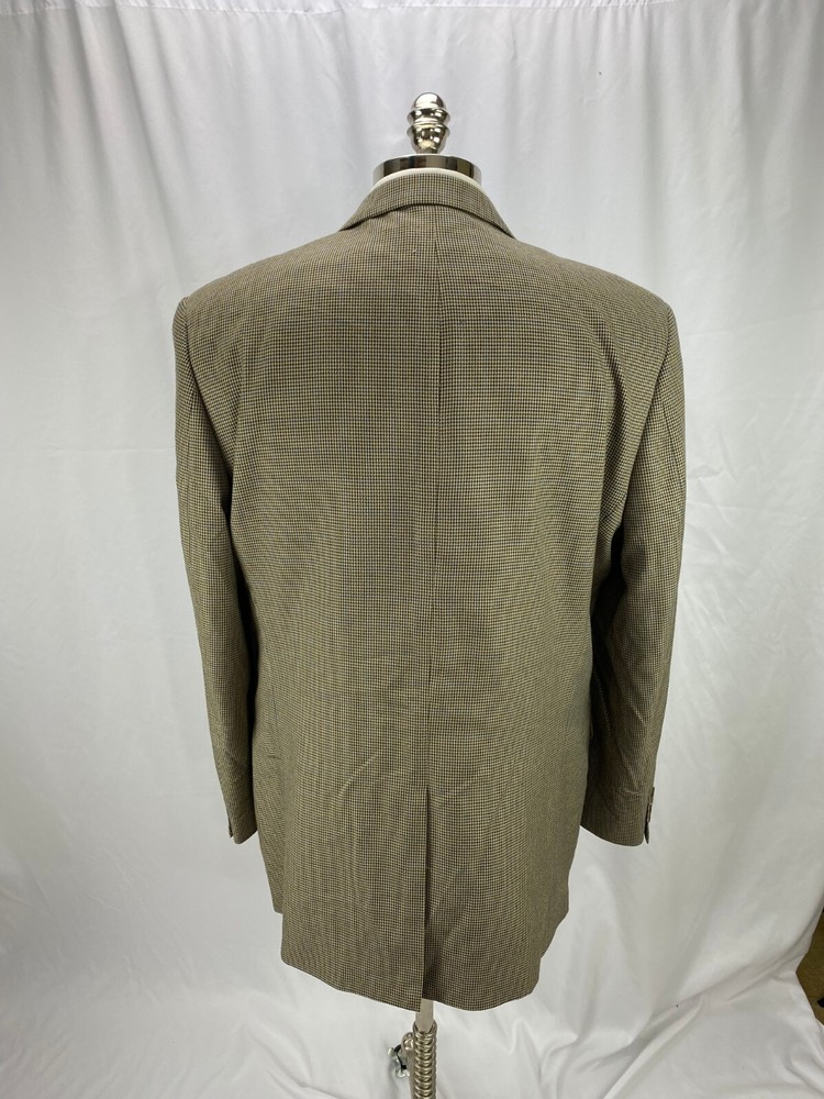 Chaps Men's Beige Houndstooth Blazer Jacket 44L