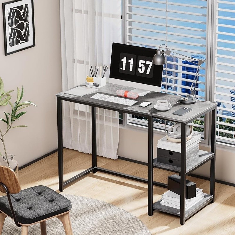 Small Computer Desk W/ Adjustable Shelves Compact Home Office Study Table New