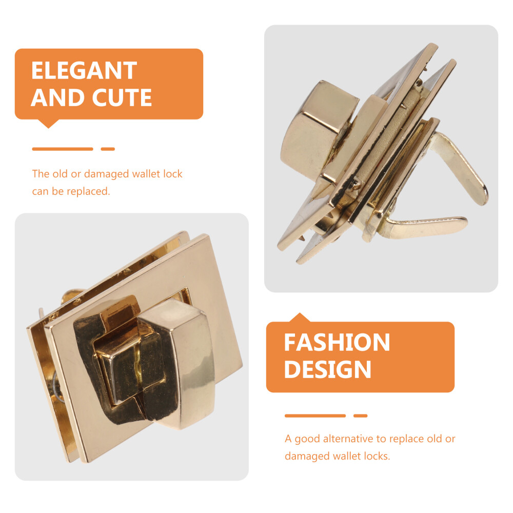 2 Pcs Handbag Lock Thumb Turn Locks for Purses Replacements Clutch