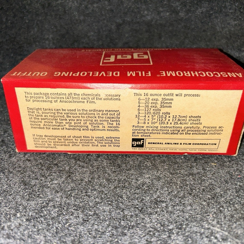 Ansco Anscochrome Developing Outfit 16oz Vintage 1960s