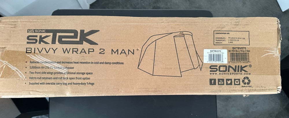 SONIK S2K Bivvy Wrap 2 Man  CHEAPEST ON EBAY