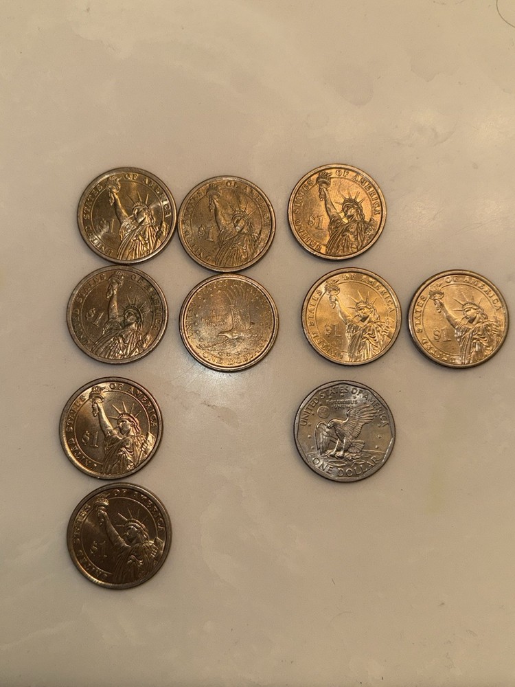 10 Single Dollar Coins
