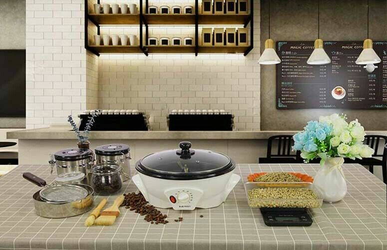110V Home Coffee Bean Roasting Roller Machine 750g Automatic Electric Baker US