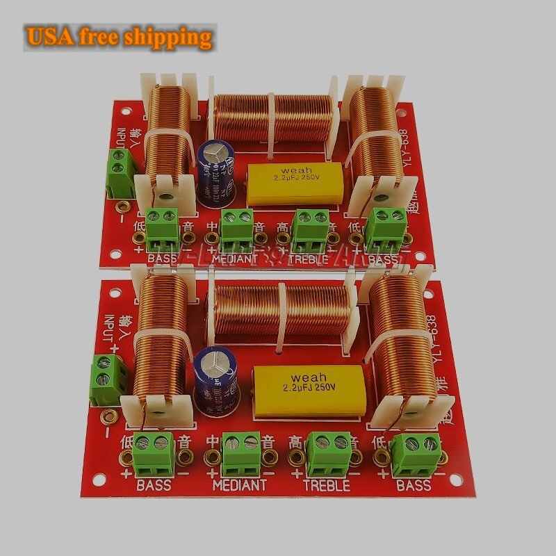 Treble + Midrange + Dual Woofer Speaker Crossover Audio 3 Way Crossover Divider